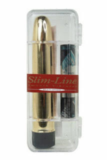 Slimline With Battery Gold Plastic Box